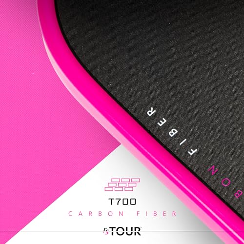 Image of Franklin Sport Pro Pickleball Paddles - FS Tour Series Carbon Fiber Paddles - Official USA Pickleball (USAPA) Approved - Tempo Pro Player - 14mm Polymer Core - Pink