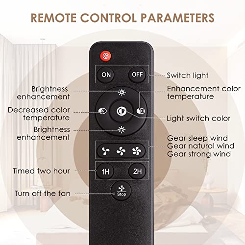 Asyko Ceiling Fans With Lights - Modern Flush Mount Low Profile Indoor Ceiling Fans With Remote Control, 20" Enclosed Bladeless Ceiling Lighting Fixture, Black… #TOP4