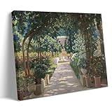 Pati De Játiva by Santiago Rusiñol - Póster impresionista del siglo XIX con terraza valenciana, flores y camino de piedra para arte de pared, lienzo, decoración de pared, foto para el hogar