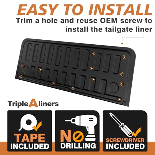 Image of TripleAliners Tailgate Mat Compatible with 2025 2026 Dodge Ram 1500 Power Tailgate Accessories, Tailgate Cover Custom Fit All Weather Protection Liner (NOT for Standard or Power Tailgate-Release)