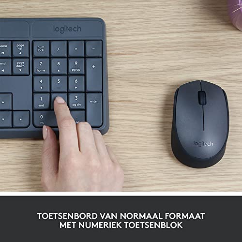 Logitech MK235 Draadloos Toetsenbord- en Muiscombinatie voor Windows, 2,4 GHz Wireless Unifying USB-Ontvanger, 15 FN-Toetsen, Lange Batterijduur, PC, Laptop, US Intl QWERTY indeling - Grijs - Afbeelding 4