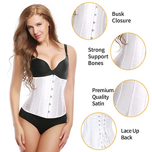 Image of Alivila.Y Fashion Womens Sexy Satin Vintage Underbust Waist Training Corset Bustier