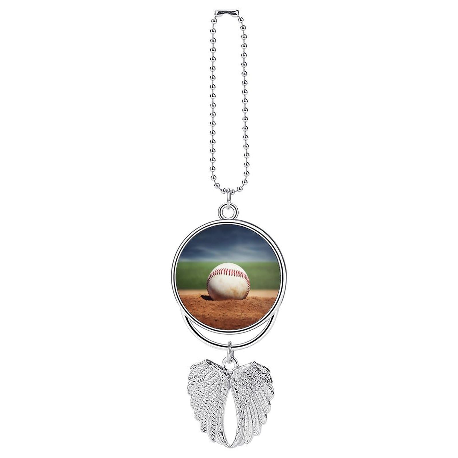 Baseball Car Pendant Rear View Mirror Hanging Ornament Auto Metal Charm for Aesthetic Interior Decor. Lucky Car Accessories Cute Funny Hanging Decor for Car Truck