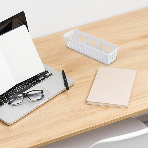 Miniatura 5 de SEDLAV Organizador de cajones de plástico, 3 unidades, blanco, organizador de cajones de escritorio. Ideal: organizadores de escritorio y