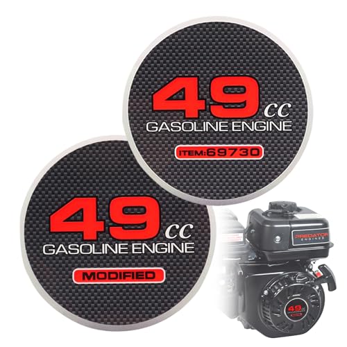 2pcs 49cc Modified Item 69730 Pull Starter Sticker Mini Bike Stickers for Predator 212 Engine Coleman CT200U BT200X KT196 Baja Monster Mega Moto MB200 Go Kart 196cc 224cc 200cc (49cc Modified+69730)