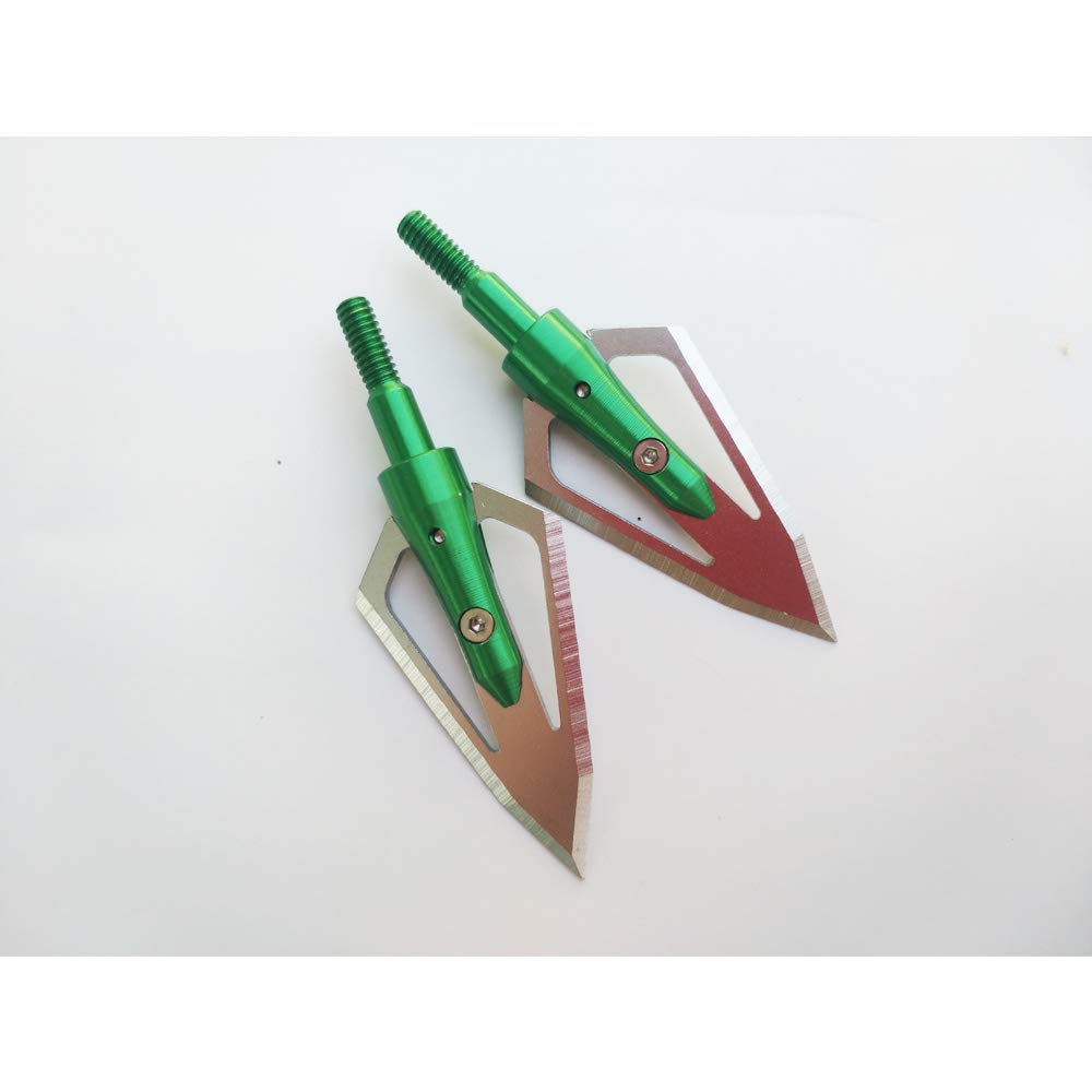 SHARROW 12pcs Pointe de Flèche 2 Lames 100Grains Têtes de Flèche à Lame avec Broadheads Box pour Flèches d'arbalète et de Carbone - 4