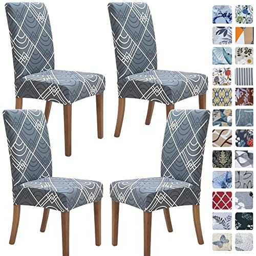 Image of SPRINGRICO Chair Covers for Dining Room Set of 4, Stretch Dining Chair Cover, Washable Spandex Kitchen Parsons Chair Slipcovers, Removable Seat Protector for Home or Party ( 4 Pack, Bora Bora)