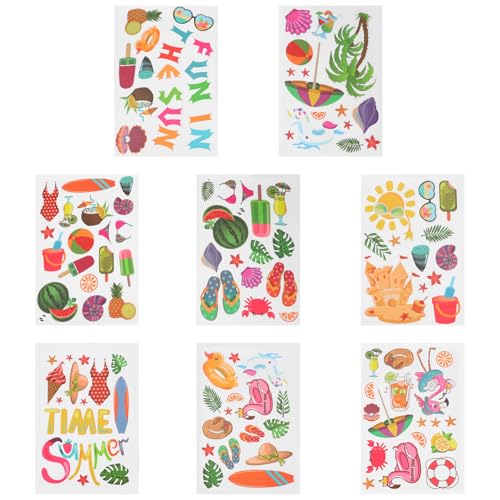 DOITOOL 8piezas Pegatinas de Hawái para Ventana Verano Electrostáticas Decoración Escaparate Habitación Fiesta Hawaiana