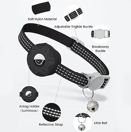 Collier chat AirTag silicone rouge réfléchissant résistant à l'eau