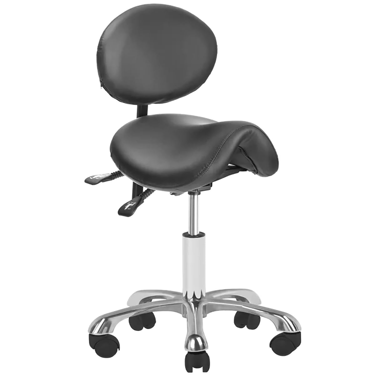 ACTIVESHOP Kosmetikhocker mit Rückenlehne 1025 schwarz Giovanni