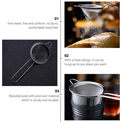 Cabilock Coador de malha fina de aço inoxidável, coador de alimentos, filtro de vinho, suco, geleia,