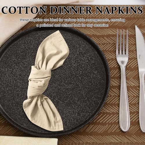 Servilletas de tela cuadradas 40 cm 12 unidades beige miniatura 6
