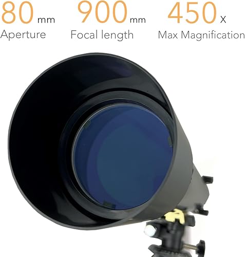 Miniatura 7 de PolarLink 80EQ - Telescopio refractor de 3.150 in de apertura, 35.433 in de longitud focal, telescopio ecuatorial alemán manual con control de