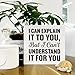 Funny Office Signs, I Can Explain It to You, but I Can't Understand It for You Sign, Novelty Wood Sign, Office Wood Decoration, Funny Teacher Desk Decor, Gift for Boss Coworkers, 5.7x5.7inches