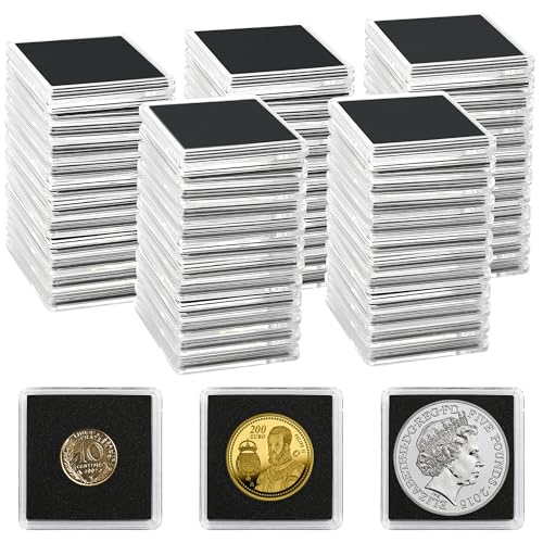 Uncle Paul 80 cápsulas para Monedas, Soportes a presión para Monedas con Juntas Negras de 5 tamaños, 20/25/30/35/40 mm, Estuches Transparentes para Monedas para Suministros de colección de Monedas