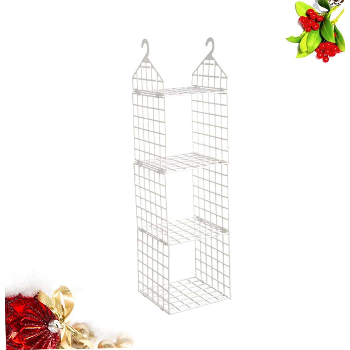 MAGICLULU Hängender Kleiderschrank Organizer, Dreilagig, Faltbar, Pp, Weiß | Pyjamas und Kleidung, mit Haken, Belüftet, Breite Öffnung, Einfach Abzunehmen