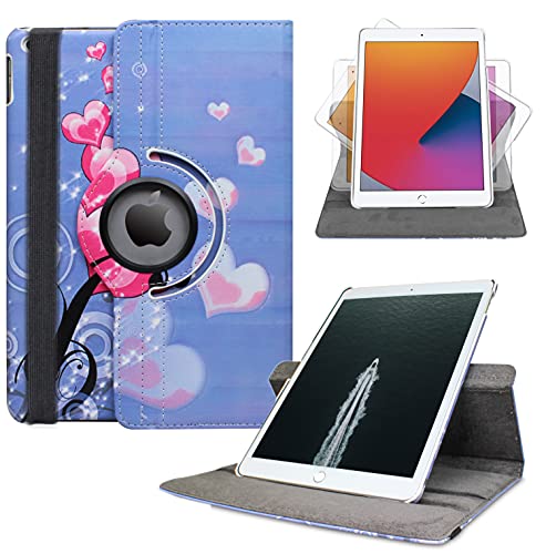 Ipad Pro 9.7 Case 2016 For Model A1674 /A1673 Cases 360 Degree Rotating Smart Leather Auto Sleep/Wake (Heart Flowers) #TOP1