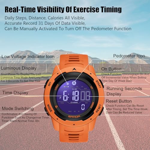 RORIOS Multifunctional Electronic Wristwatch Stylish Sport Watch Men Women Watches Digital Quartz Unisex Waterproof TPU Strap ABS Case3