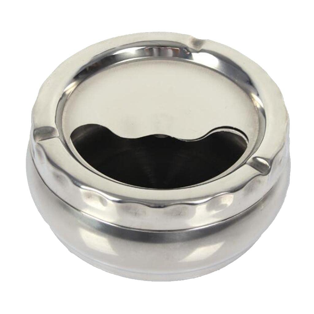 ATORSE Stainless Steel Ashtray Holder with Rotatable Lid 12cm Diameter|Home & Garden|Home Dacor> Other Home Dacor-image-16