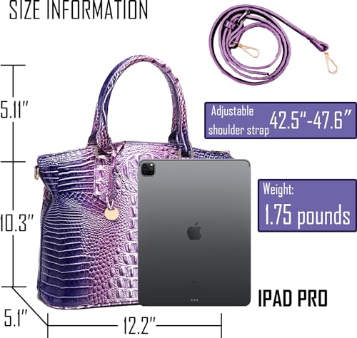 Image of Makcr Joacbv Women Purse Satchel Bag Long Crossbody Classy Tote Bag Top Handle Vegan Leather Ladies Handbags Embossed Pattern