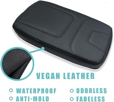 BestEvMod Armrest Pad Cover for 2022-2025 Nissan Ariya (Black Stitching) | Extra Soft Microfiber Leather Waterproof Protector Seat Armrest Cover
