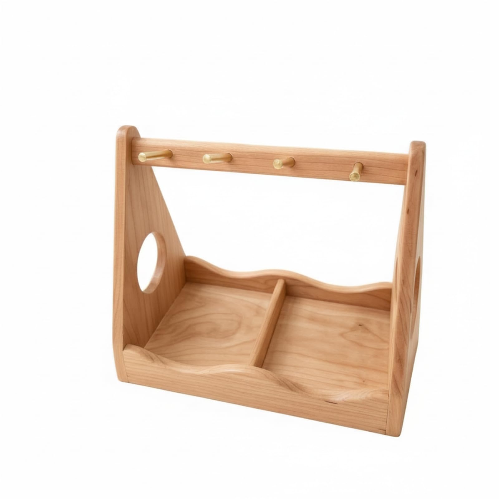 Portachiavi con Vassoio Multifunzione, Stile Minimalista In Legno Di Ciliegio Nordamericano