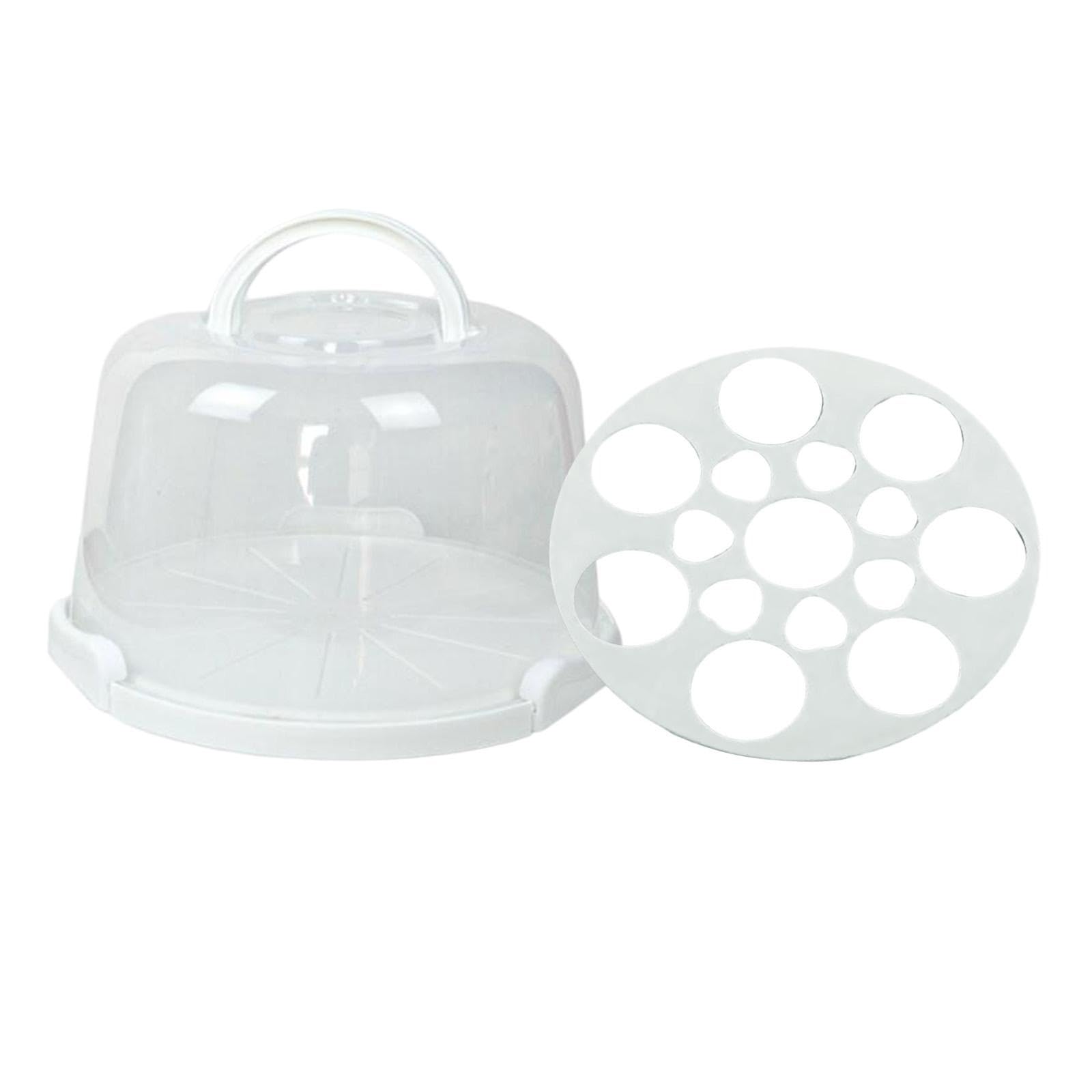 Soporte para Pasteles con Tapa Y Asa. Contenedor Multiusos para Pasteles, Bandeja para Servir Dulces con Cierre. Ideal para Fiestas, 8 Pulgadas con Rejilla, Individual