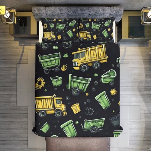 Juego de cama de camión 220x240 cm con funda de almohada para niños 7