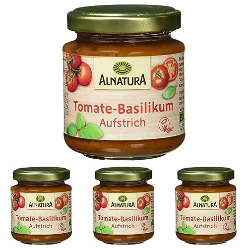 Alnatura Bio Brotaufstrich Tomate-Basilikum, 110g (Packung mit 4)