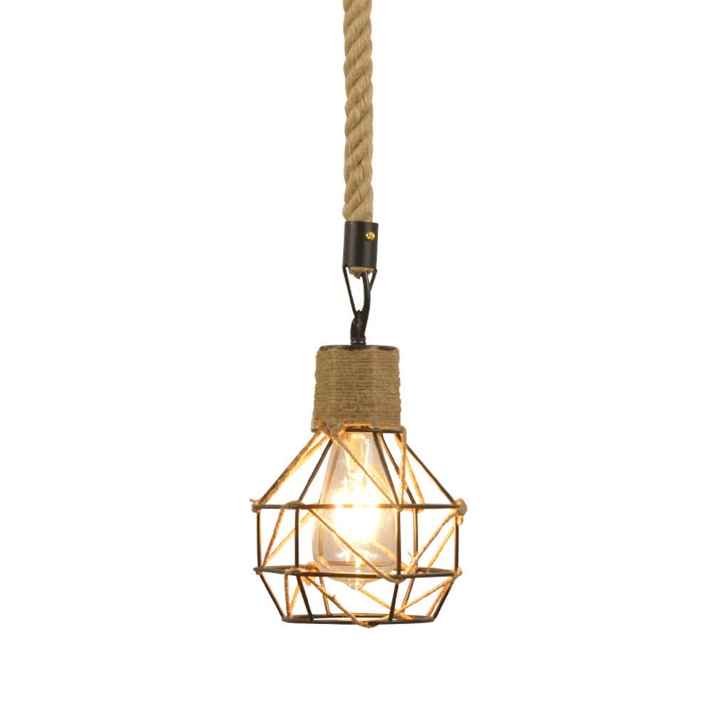 Iluminación para loft industrial E27 con cuerda natural y metal antiguo