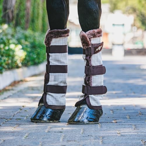 Image of Kensington Protective Products Horse Fly Boots - Fleece Trimmed - Stay-Up Technology - Protection from Insect Bites and UV Rays - Sold in Pairs (2 Boots)