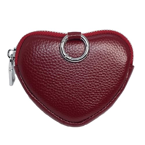 BAWAKO Monedero con forma de corazón de piel – Bolso para llaves ...