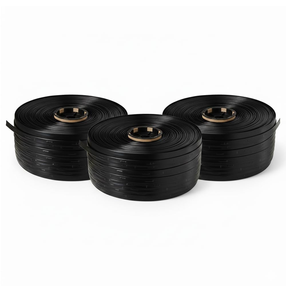 Nastro gocciolante da 16 mm per irrigazione. Spessore parete 8 ml. Gocciolini ogni 20 cm. Lunghezza 750 m. Tubo piatto con portata 1,16 litri all'ora.