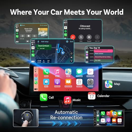 Image of OTTOCAST Mini 2-in-1 Wireless Carplay Adapter & Wireless Android Auto Adapter (Black) (LXY-US-ZM-CA505-T-2)