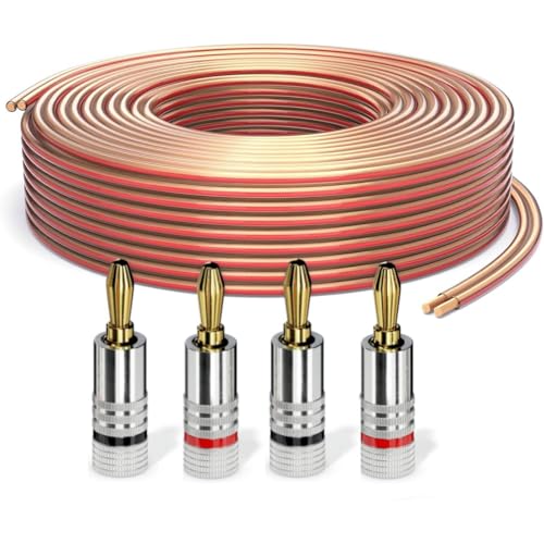 Câble haut-parleur cuivre pur 2x2,50mm² PureLink avec fiches banane pour liaison amplificateur HiFi