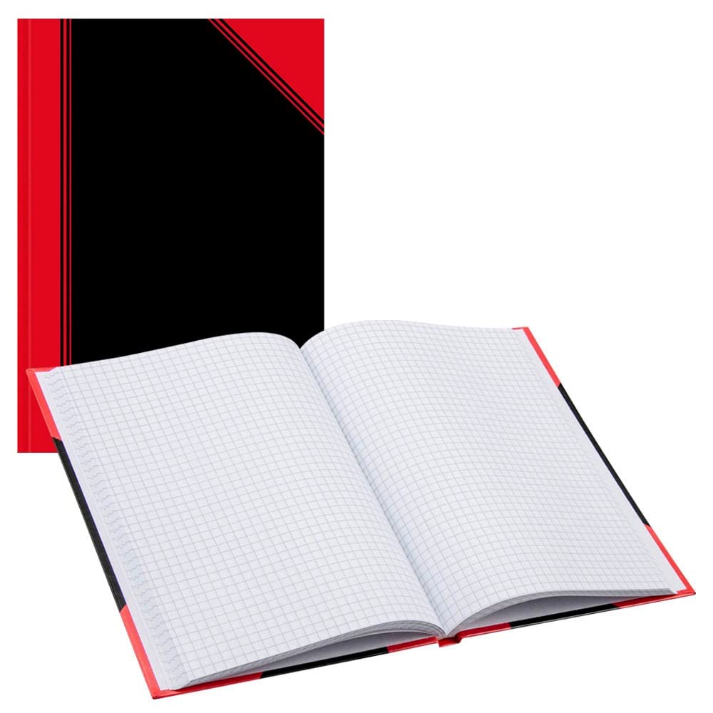 Quaderno Landré A6 96 Fogli A Quadretti - Copertina Rigida, Carta ECF 60g/m², Nero/rosso - Foto 3