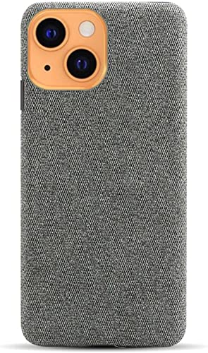 Coque iPhone 13 tissu respirant et antichoc gris foncé