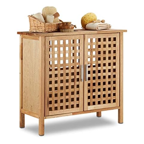 Relaxdays Walnut Under-Sink Cabinet for Bathrooms Cover