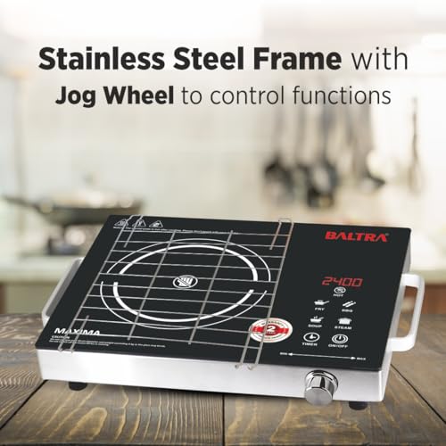 Image of BALTRA 2400 Watt Infrared Induction Cooktop With Digital Display| Maxima BIC164-5KV Surge Protection| Sensor Touch| Steel Food grade grill| 2 Year Door step Warranty