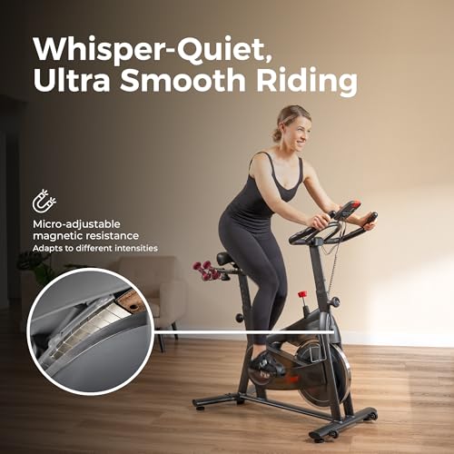 Image of Sunny Health & Fitness Smart Magnetic Indoor Cycling Bike, Stationary Exercise Cardio Equipment, Free SunnyFit Training App