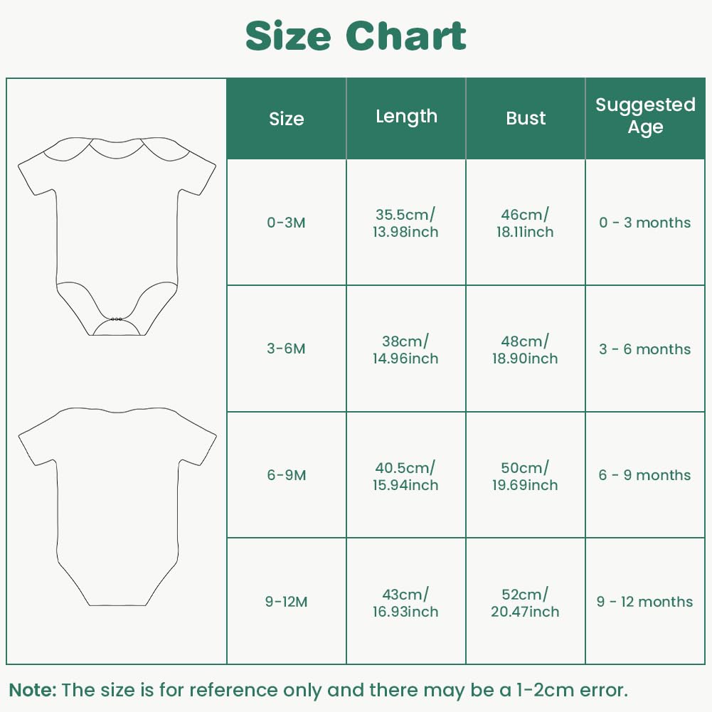 Vicloon Body Neonato e Neonata, Body a Maniche Corte in 100% Cotone, con Comoda Apertura, Unisex 0-12 Mesi, Idee Regalo Nascita