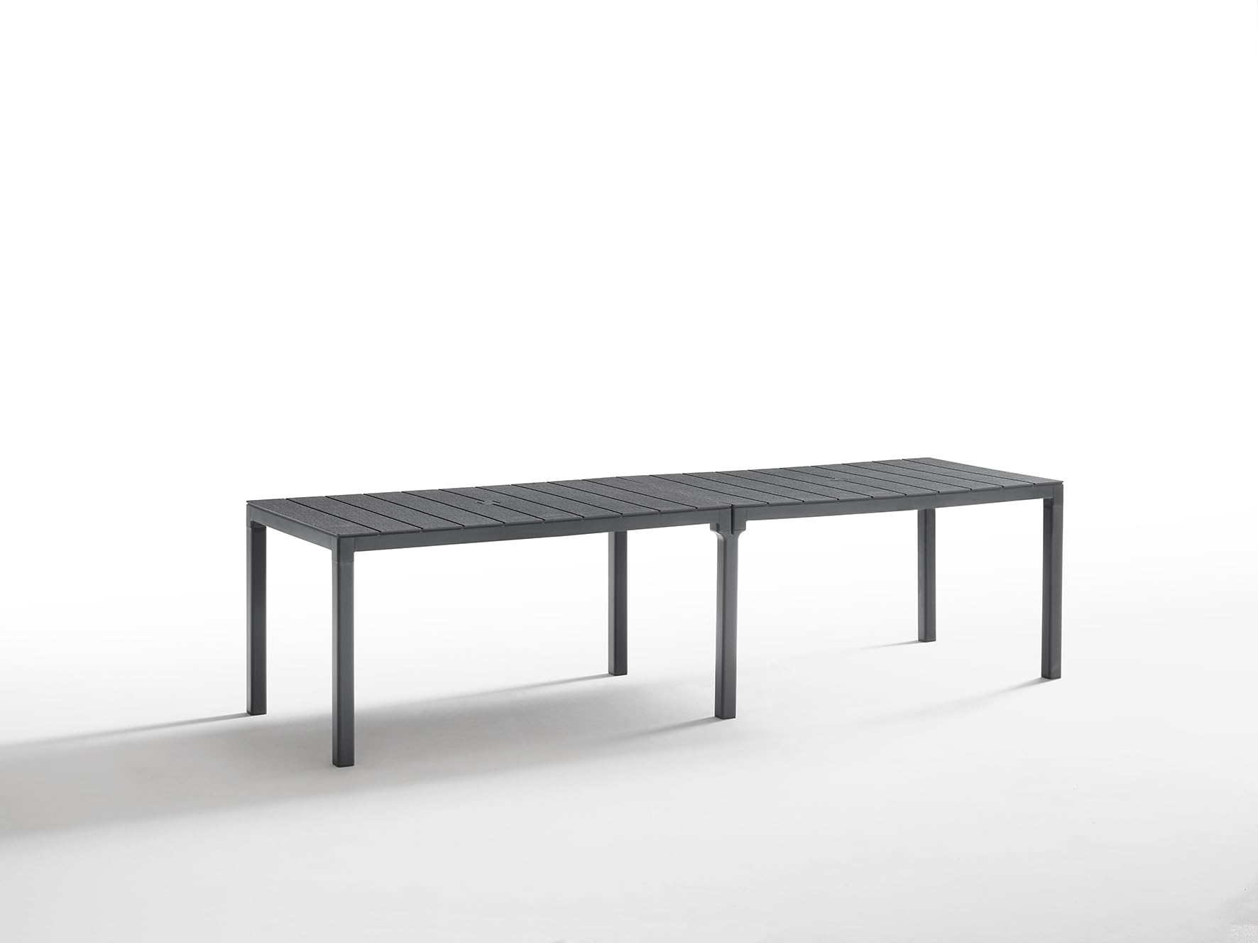 Tomaino - Mesa de jardín extensible de plástico para 4-12 plazas – Mesa de exterior para comedor rectangular o cuadrada – Para jardín, terraza o balcón – Negro