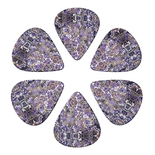 Lot de 6 médiators pour guitare acoustique, guitare électrique, basse, ukulélé – Fin, moyen et épais – Violet marbré - Les Beatles, Paul McCartney, John Lennon, RIngo Starr, George Harrison Lot de 6 médiators pour guitare acoustique, guitare électrique, basse, ukulélé - Fin, moyen et épais - Violet marbré – Image 5