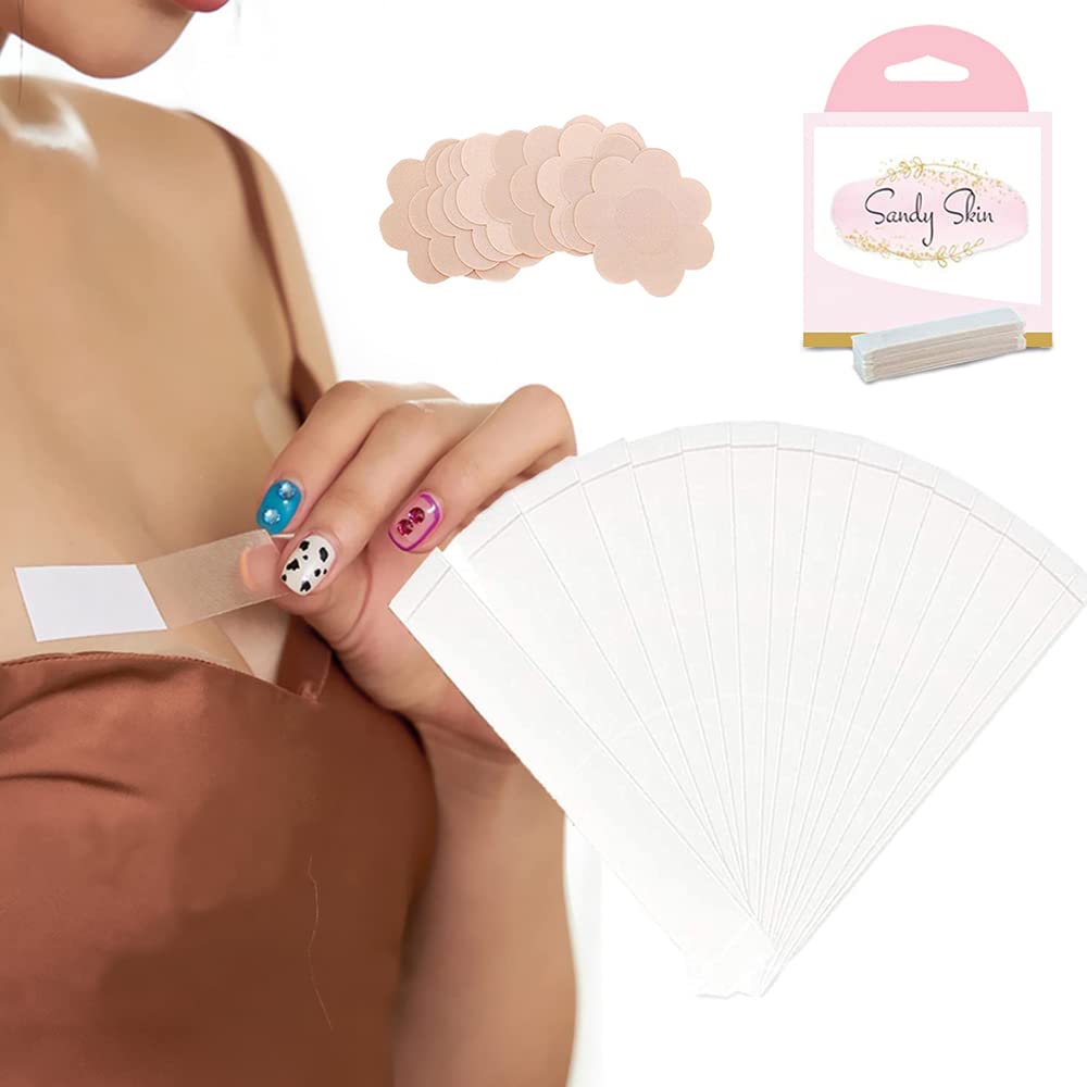 Fashion Beauty Tape dwustronna taśma tekstylna i podkładki na piersi (cielisty kolor), biały, 36