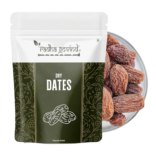 Image of Radha Govind Organic Black Dry Dates 500g, Premium Kala Chuara Khajoor, Energy Rich Dry Dates for Immunity, Digestion, Natural Sweetener & Daily Nutrition