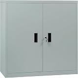 WOLTU Lockable Storage Cabinet, Grey, W90 x H92 x D40 cm - 1