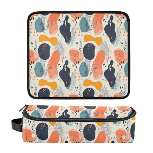 Bolsa organizadora para herramientas de cabello con diseño silueta abstracta marble, resistente al calor para planchas, rizadores y cepillos, portátil para viaje miniatura 3