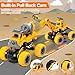 LUDILO 4PCS Take Apart Toys for 4 Year Old Boys Construction Toys with Electric Drill DIY Assembly Building Stem Toys Trucks Gifts for 3 4 5 6 7 8 Year Old Boys Girls Kids Learning Educational Toys