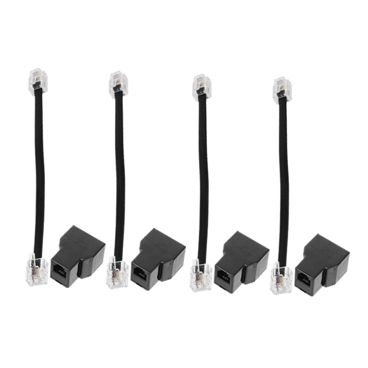 Levemolo Rj11 Telephone Splitter 6p4c Detachable Lines Adapter Rj14 4-core Phone Line Adapter Electrical Phone Cord Detangler
