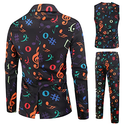 Men's Casual 3D Music Notation Printed Suit Valentine Blazer Sports Suits Workout Gym Fitness One Button Lapel2